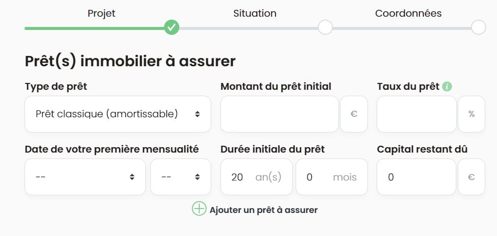 Photo du simulateur du site magnolia.fr. Posséder préalablement ces éléments peut vous permettre d'économiser un temps précieux.
