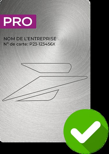 Visuel de la Carte Pro nouvelle génération de La Poste avec le logo PRO et un numéro de carte.